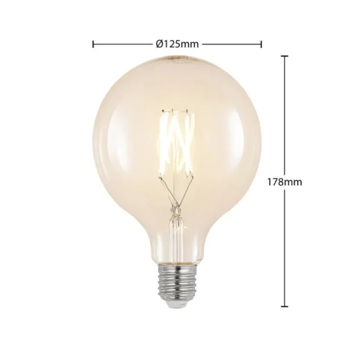 LED filament E27 8W 2.700K G125 bol helder per 2