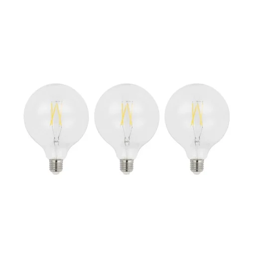 LED filament E27 6W 2.700K G125 bol helder per 3