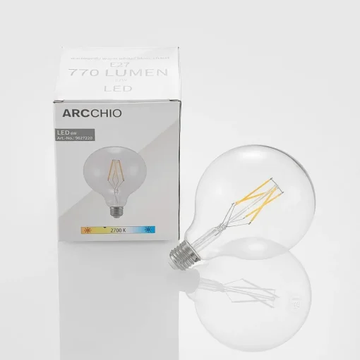 LED filament E27 6W 2.700K G125 bol helder per 3