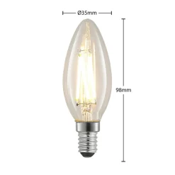 LED filament lamp E14 4W 827 kaars dimbaar 3/set