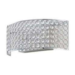 LED glazen kristalwandlamp Alizee in chroom