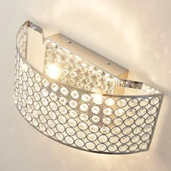 LED glazen kristalwandlamp Alizee in chroom