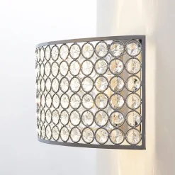 LED glazen kristalwandlamp Alizee in chroom