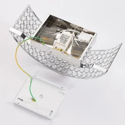 LED glazen kristalwandlamp Alizee in chroom