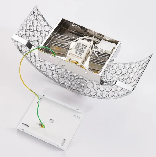 LED glazen kristalwandlamp Alizee in chroom