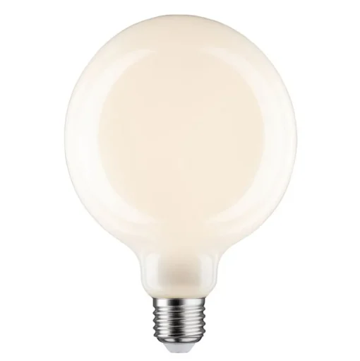 LED glazen lamp E27 9W G125 Fil 2.700K opaal dimbaar