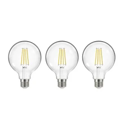 LED gloeilamp, E27, G95, 3,8W, 3000K, 806lm, 3 stuks
