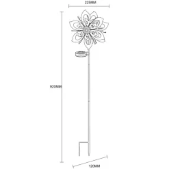LED grondspies lamp 36571, bloem, windgong, metaal