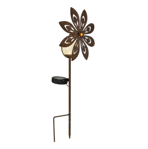 LED grondspies lamp 36576, roestbruin, metaal, glas