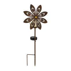 LED grondspies lamp 36576, roestbruin, metaal, glas