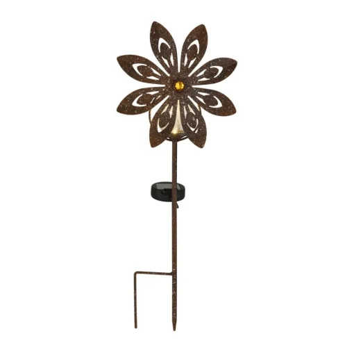 LED grondspies lamp 36576, roestbruin, metaal, glas