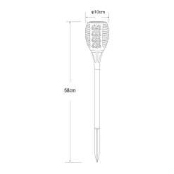 LED grondspies lamp 33077 Zaklamp, zwart, kunststof