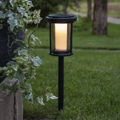 LED grondspies lamp Alippa, zwart, hoogte 44 cm metaal