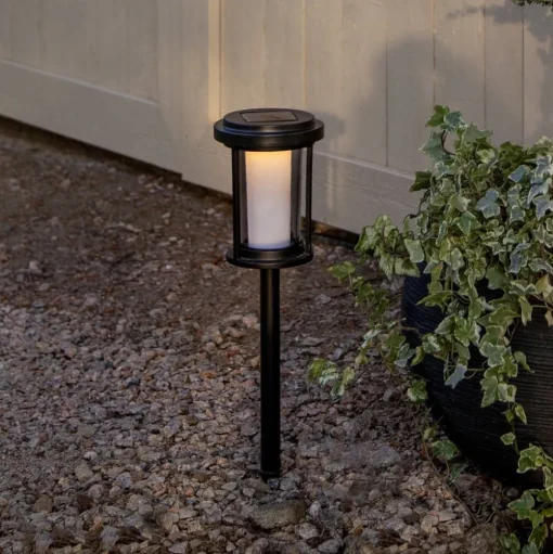 LED grondspies lamp Alippa, zwart, hoogte 44 cm metaal