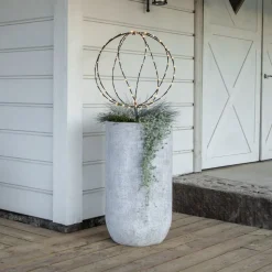 LED grondspies lamp Bol, Ø 50 cm, zwart metalen batterij