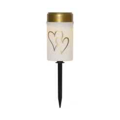 LED grondspies lamp Hartig, wit/goud 12 cm kunststof