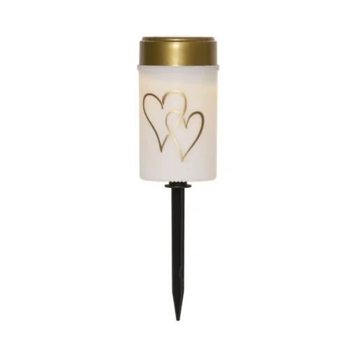 LED grondspies lamp Hartig, wit/goud 12 cm kunststof
