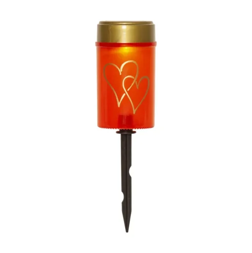 LED grondspies lamp Hartig, rood/goud, 12 cm kunststof