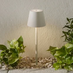 LED grondspies lamp Poldina met accu, wit