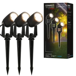 LED grondspies spot 3928035 12 V 3x verlenging zwart Ø 4 cm