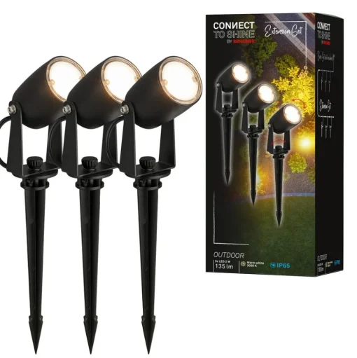 LED grondspies spot 3928035 12 V 3x verlenging zwart Ø 4 cm