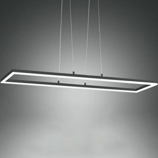 LED hanglamp Bard, 92x32 cm, antraciet