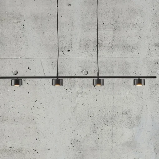 LED hanglamp Clyde, 4-lamps, recht