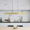 LED hanglamp Ethan, messingkleurig, 150 cm, uitschuifbaar