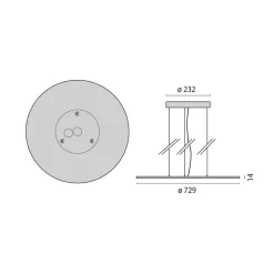 LED hanglamp FL Rond 777 PL OP aan/uit 68W 840