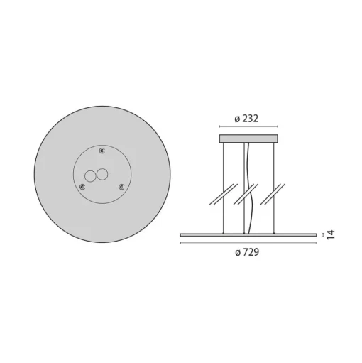 LED hanglamp FL Rond 777 PL OP aan/uit 68W 840