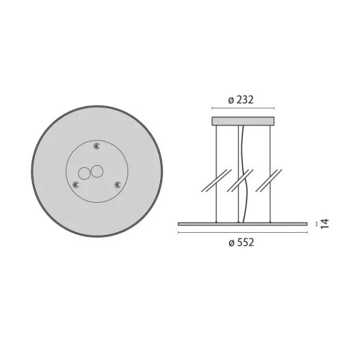 LED hanglamp FL Rond 555 PL MP DALI 830