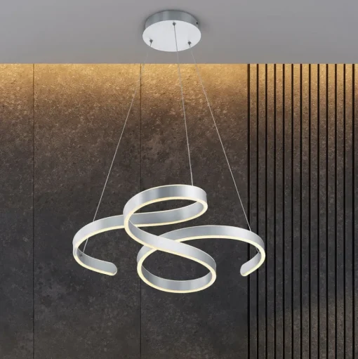 LED hanglamp Francis, aluminium geborsteld