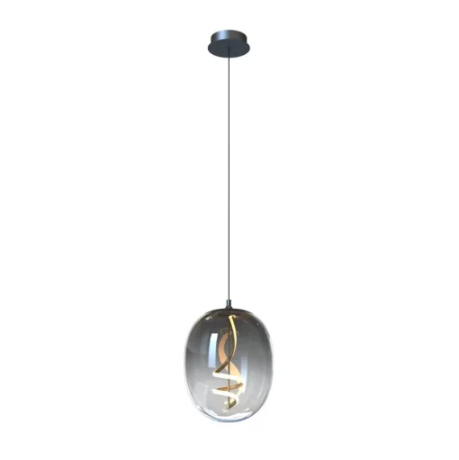 LED hanglamp Lilly, glas, rookgrijs, Ø 28 cm, 4000 K