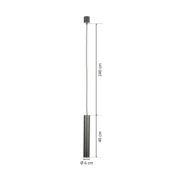 LED hanglamp look in smalle vorm, zwart