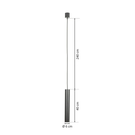 LED hanglamp look in smalle vorm, zwart
