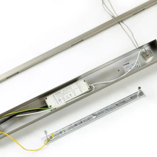 LED hanglamp Lucande Arnik, 180 cm, nikkelkleurig, dimbaar