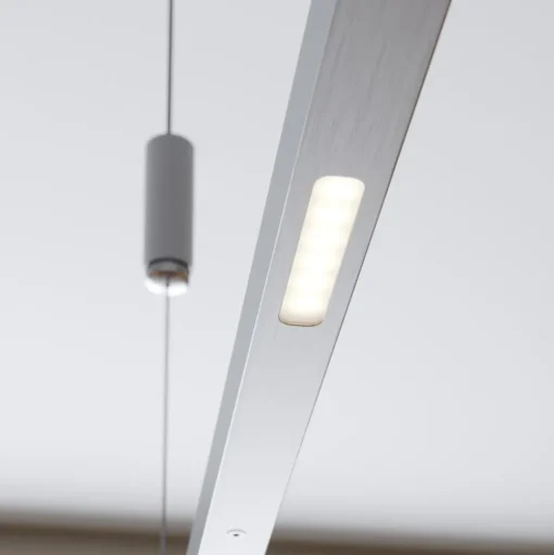 LED hanglamp Lucande Arnik, 180 cm, nikkelkleurig, dimbaar