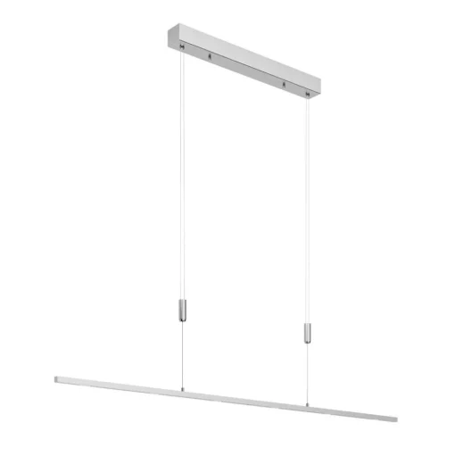 LED hanglamp Lucande Arnik, 140 cm, nikkelkleurig, dimbaar