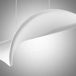 LED hanglamp Lucande Edano, 122 cm, wit, textiel, dimbaar