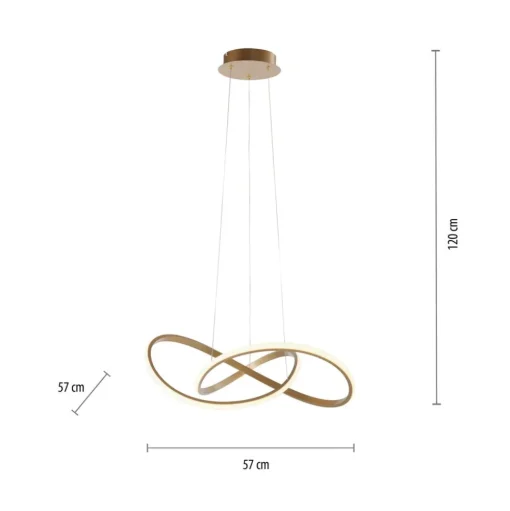 LED hanglamp Maria, dimbaar, messing