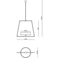 LED hanglamp Miram met accu, dimbaar, robijnrood