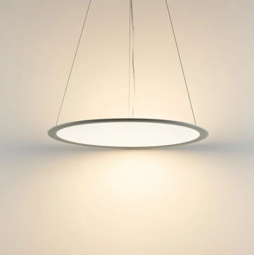 LED hanglamp PANEL, grijs, Ø 63 cm, metaal, CCT, dimbaar, 50 W