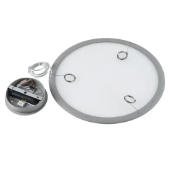 LED hanglamp PANEL, grijs, Ø 63 cm, metaal, CCT, dimbaar, 50 W
