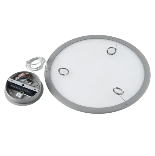 LED hanglamp PANEL, grijs, Ø 63 cm, metaal, CCT, dimbaar, 50 W