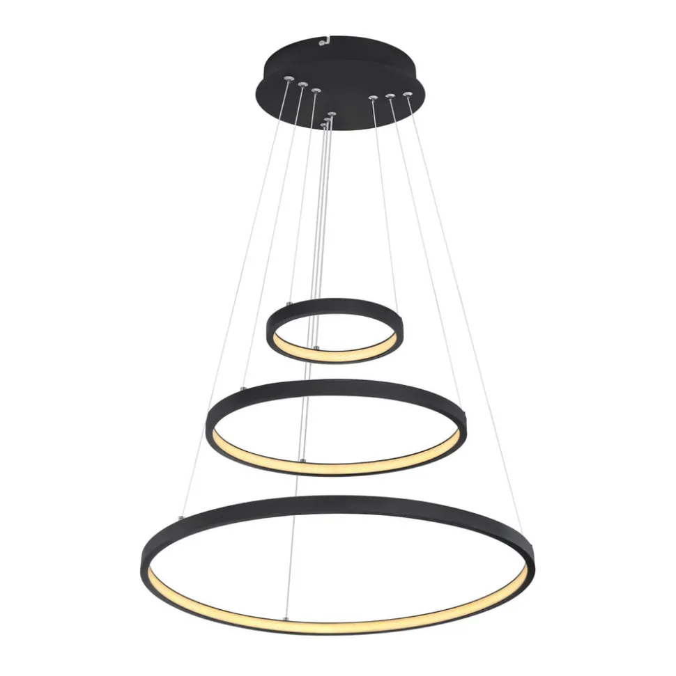 LED hanglamp Ralph, 3-lamps, zwart