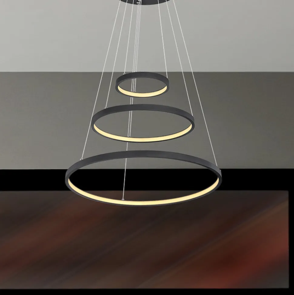 LED hanglamp Ralph, 3-lamps, zwart