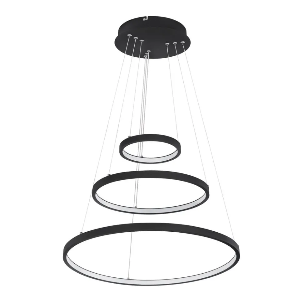 LED hanglamp Ralph, 3-lamps, zwart