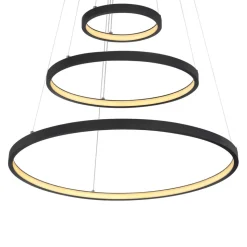 LED hanglamp Ralph, 3-lamps, zwart