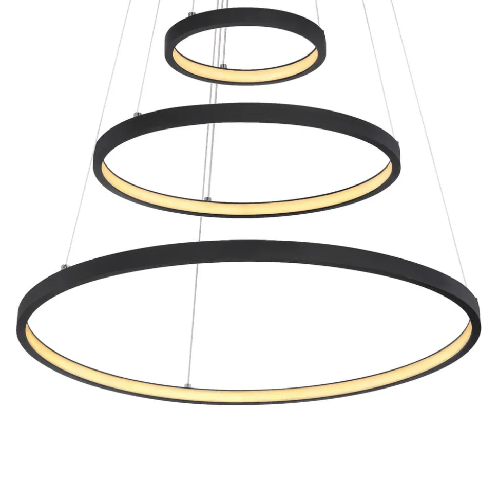 LED hanglamp Ralph, 3-lamps, zwart