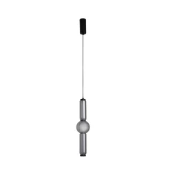 LED hanglamp Savete, rookgrijs, glas, Ø 12 cm